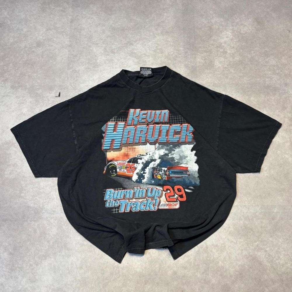 Vintage 90s NASCAR Racing Kevin Harvick Graphic T Shirt Mens Fits XL